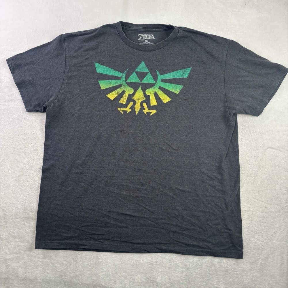 The Legend of Zelda Tri-Force Grey Short Sleeve Graphic Shirt Men's XL